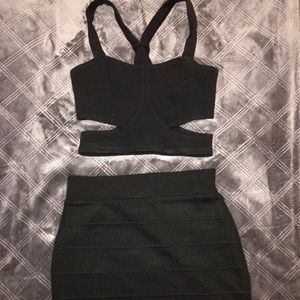 Black tight two piece set size XS